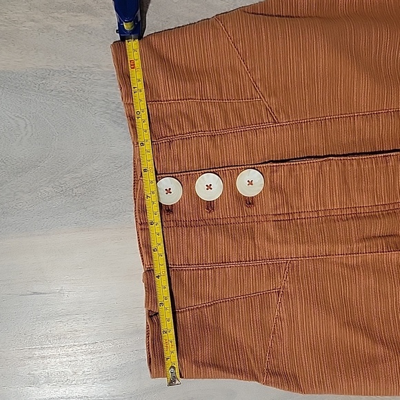 Free People orange/pink button up mini skirt NWOT - Picture 8 of 10